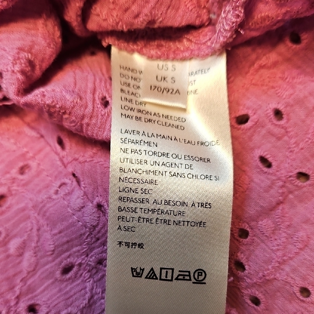 Free People Madison Eyelet Blouse In Orchid - Picture 8 of 11